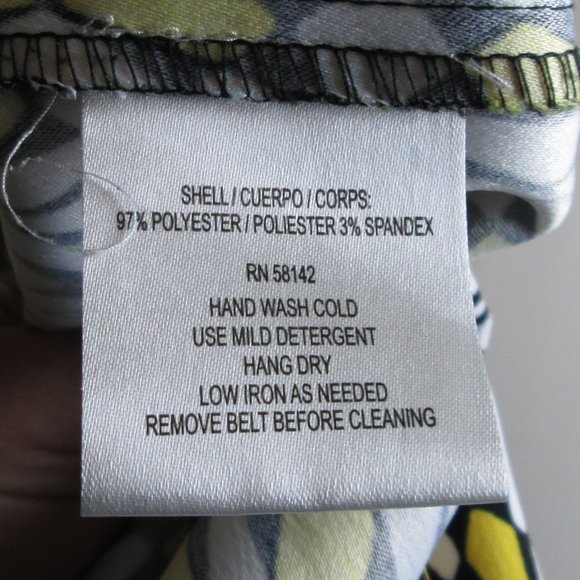 London Times Womens Yellow Black White Sleeveless Dress Size 14 Pre-owne… - Picture 6 of 7